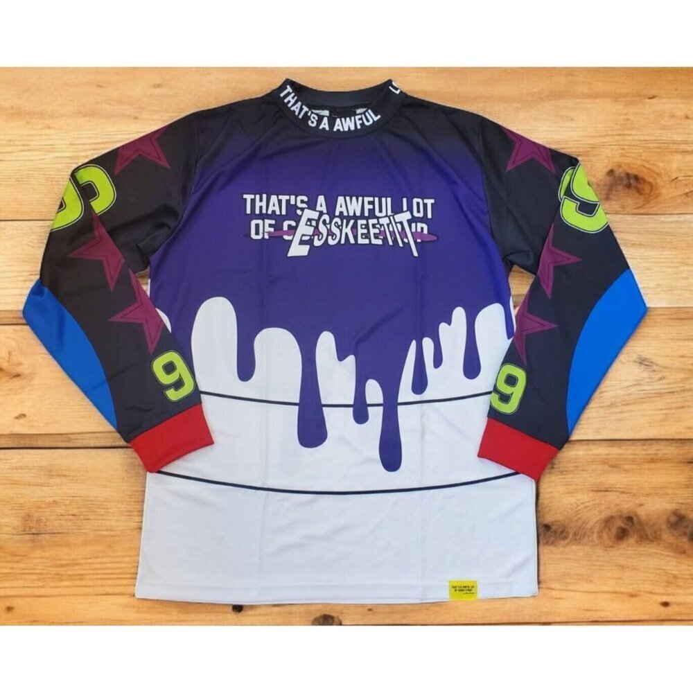 Thats A Awful Lot Of Cough Syrup Men's Sz L Moto Style Jersey‎ Shirt Desto Dubb
